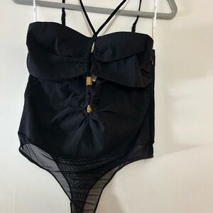 Lulu's Black Strappy Bodysuit
